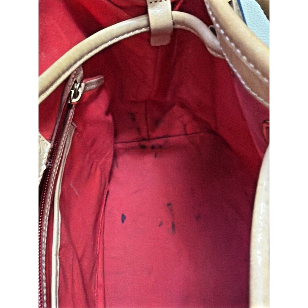 Dooney & Bourke Bucket Satchel Bag Coated Canvas Leather Blue - Picture 15 of 16
